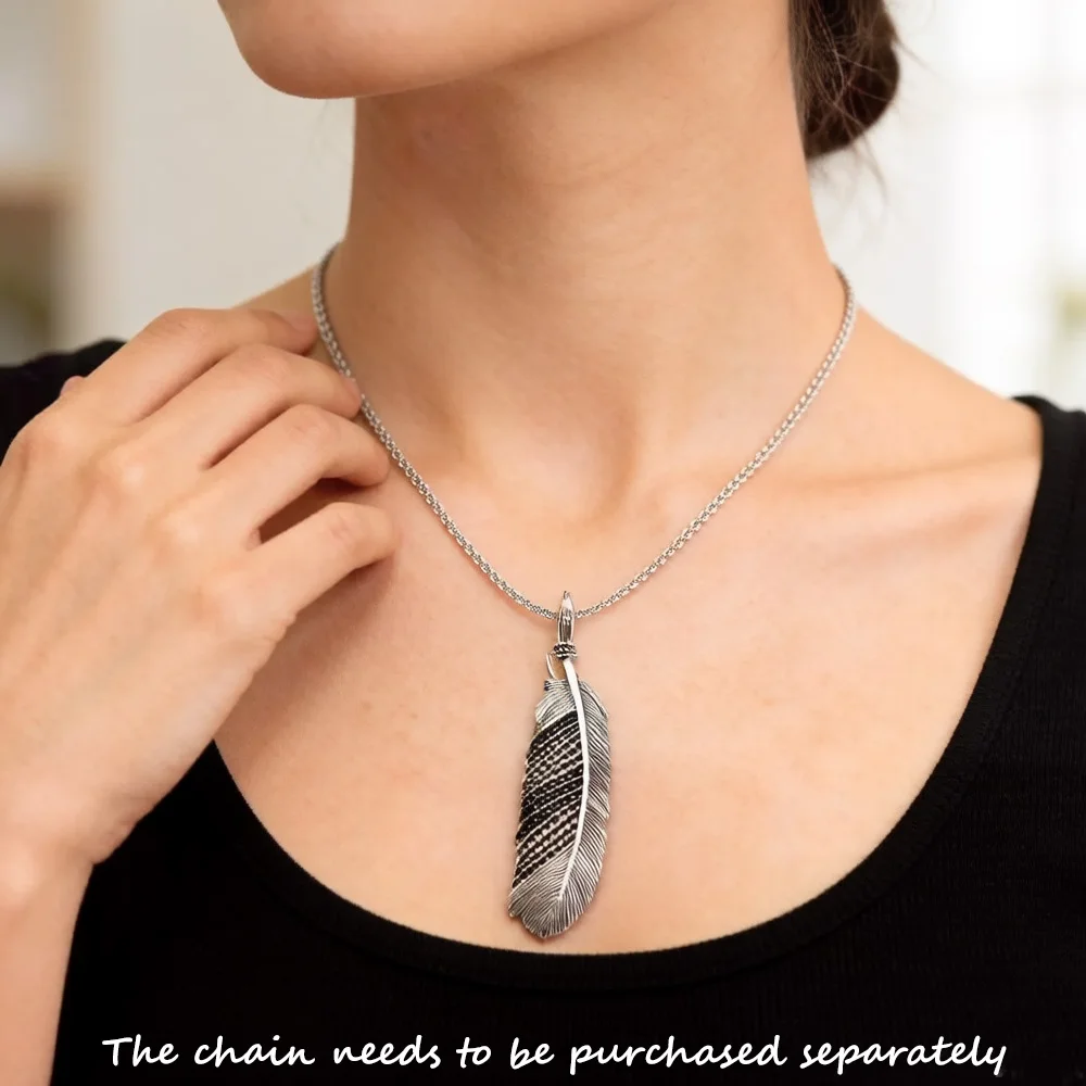 Pendant Black Feather Winter Brand New Fashion Jewelry Europe 925 Sterling Silver Accessories Gift For Women Men