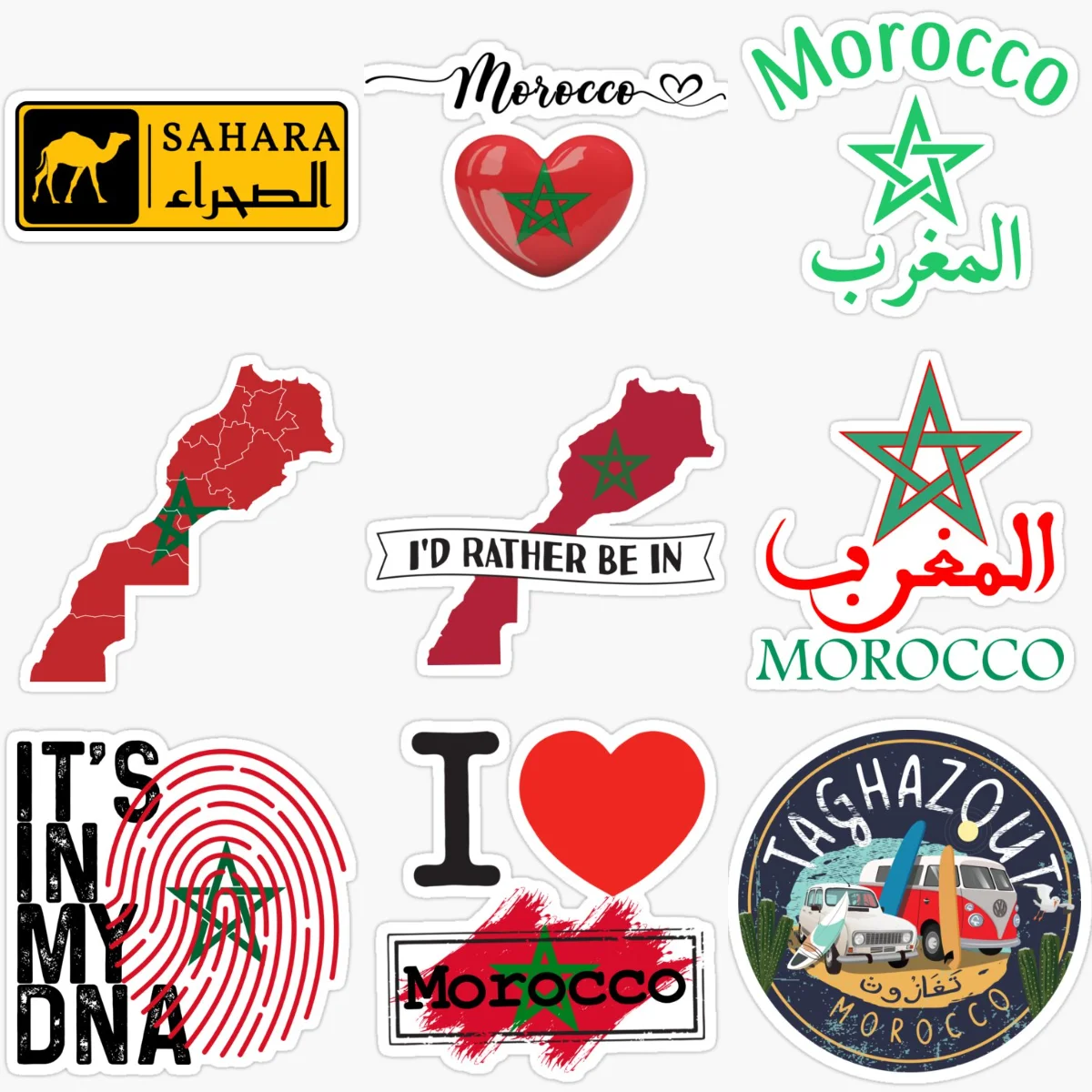 

Morocco Flag Map Emblem PVC Car Sticker for Decorate Car Fridge Bicycle Wall Helmet Window Motorcycle Decal Accessories