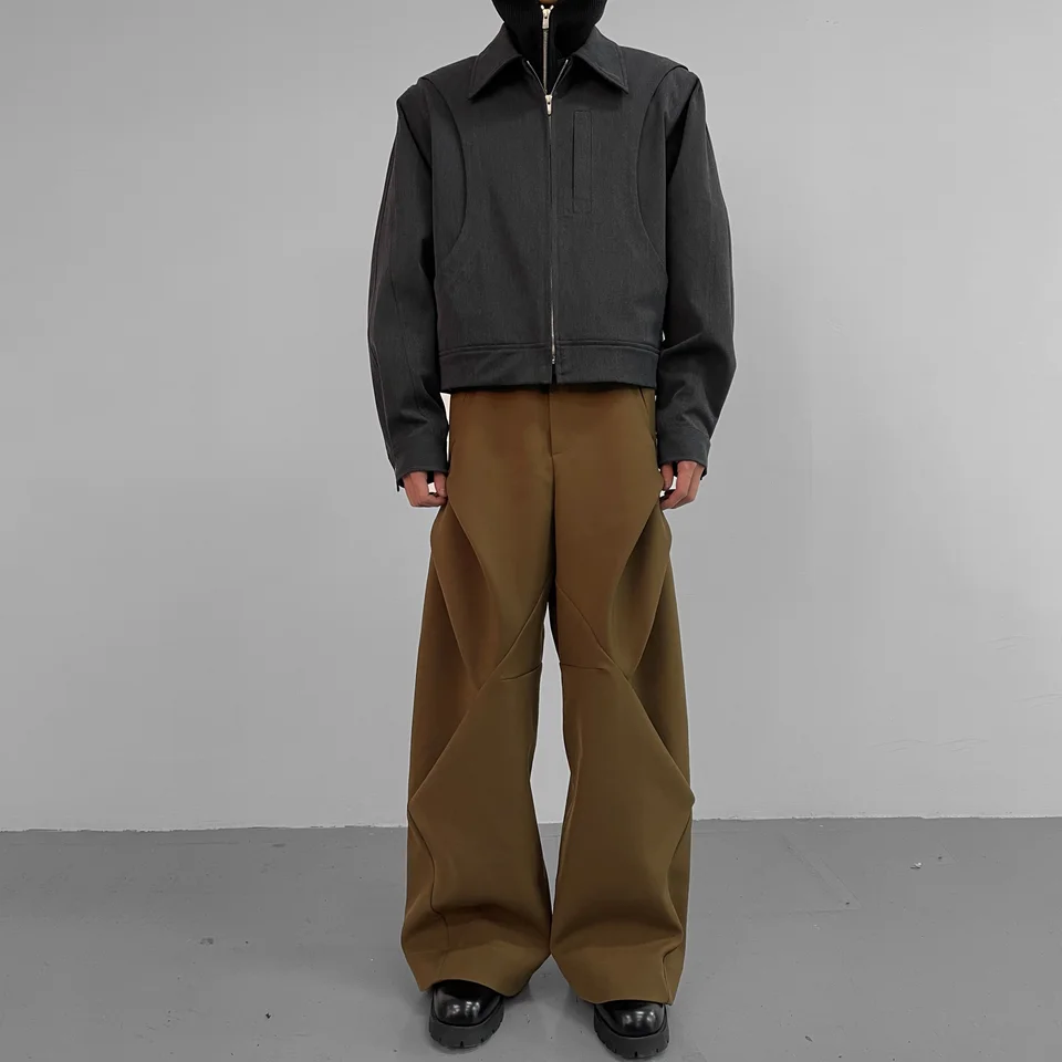 BAOVICTO Original Diamond Pattern Loose Wide Leg Pants Anti
