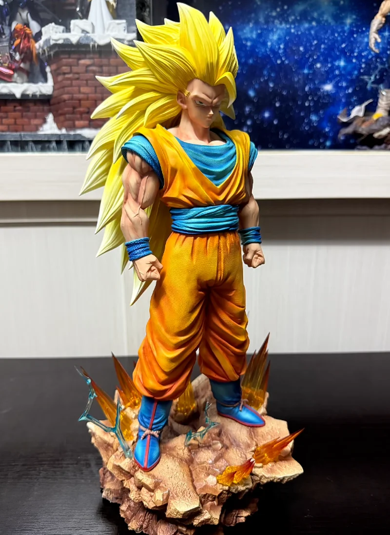 

Super Saiyan 3 Goku Infinite Version 2 Figure 35CM PVC Light Up Statue With Swappable Hands Dragon Ball Anime Collection Model