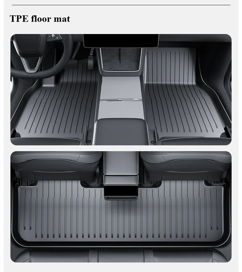 Custom 3D TPE Car Floor Mats All Weather Waterproof Anti-Slip Full Set Auto Foot Liners For Most SUV EV Vehicles