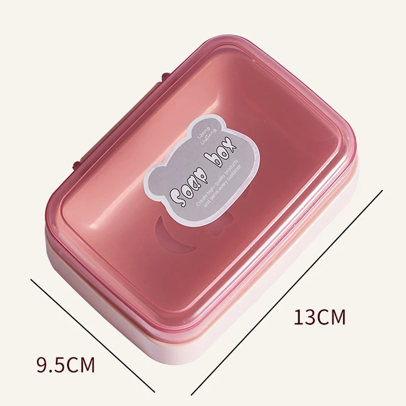 Bathroom Soap Dish with Transparent Lid Portable Travel Soap Box Household Clamshell Soap Box Soap Drain Container Holder