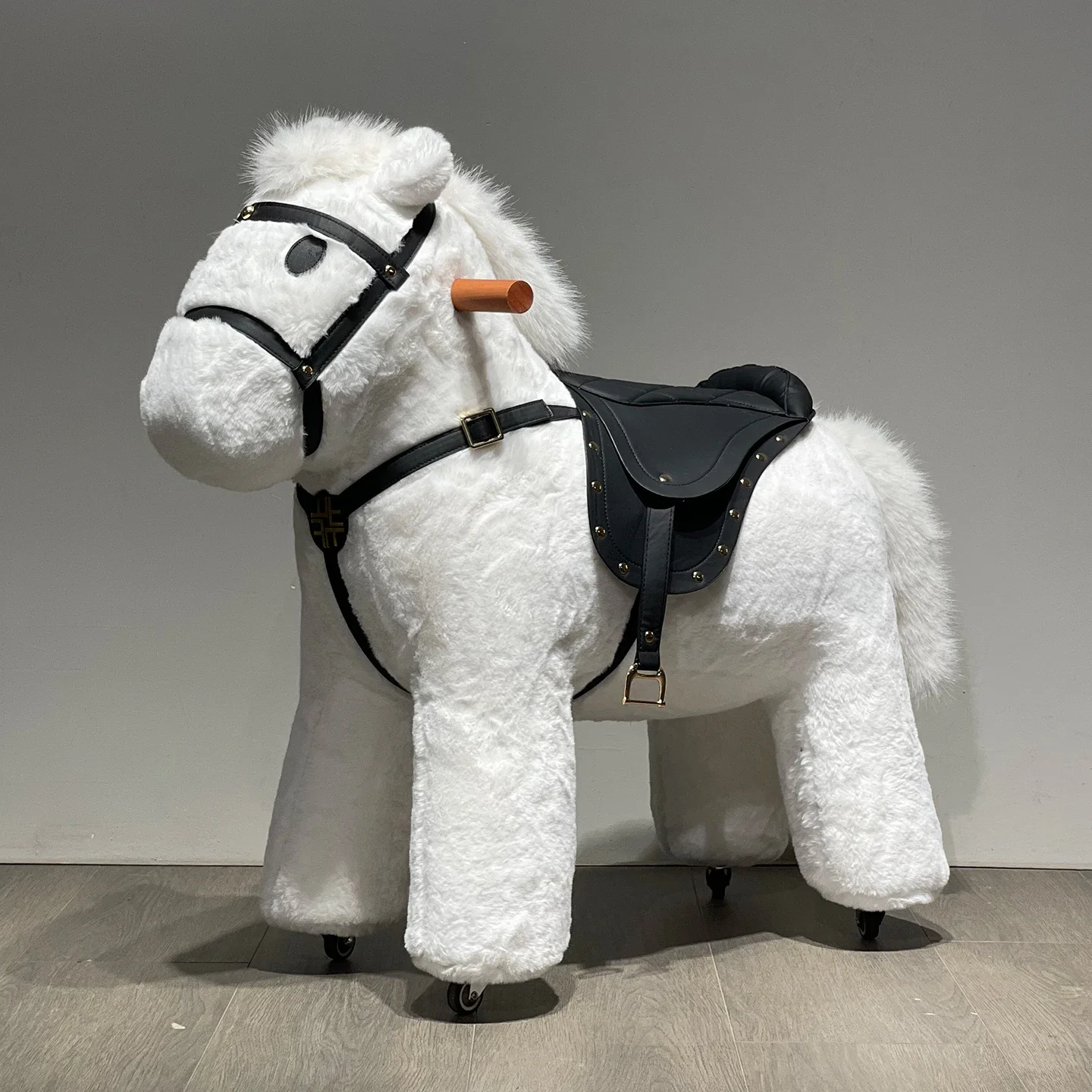 Wheel sliding children's Trojan horse first birthday gift home decoration creative pony stool pulley