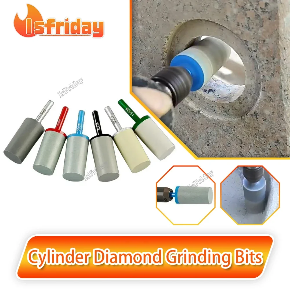 

Cylinder Diamond Grinding Bits 50-1500 Grit with 6mm Shank Resin Diamond Grinding Burrs Heads Dremel Rotary Tool