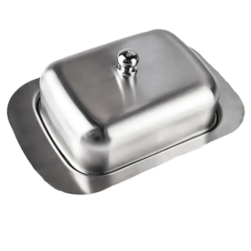 Butter Storage Box Cake Bread Fruit Container Steak Salad Biscuit Serving Tray Restaurant Hotel KitchenStainless Steel