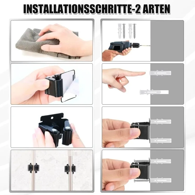 1/5PCS Supporto per scopa a parete Ganci multiuso in acciaio inossidabile Ganci per scopa con viti Organizzazione per riporre il bagno