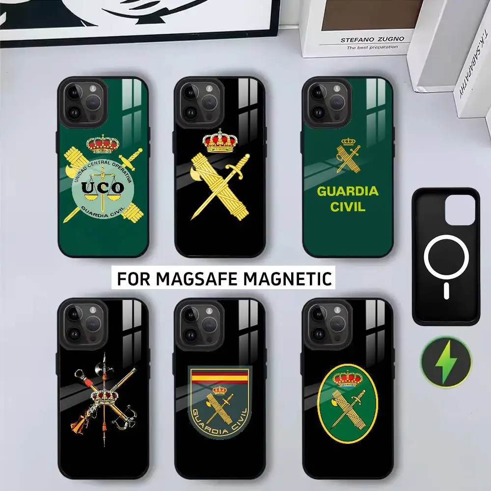 

Spanish G-Guard C-Civil E--Emblem Phone Case For iPhone17,16,15,14,13,12,11 Plus,Pro Magnetic For Magsafe Wireless Charging