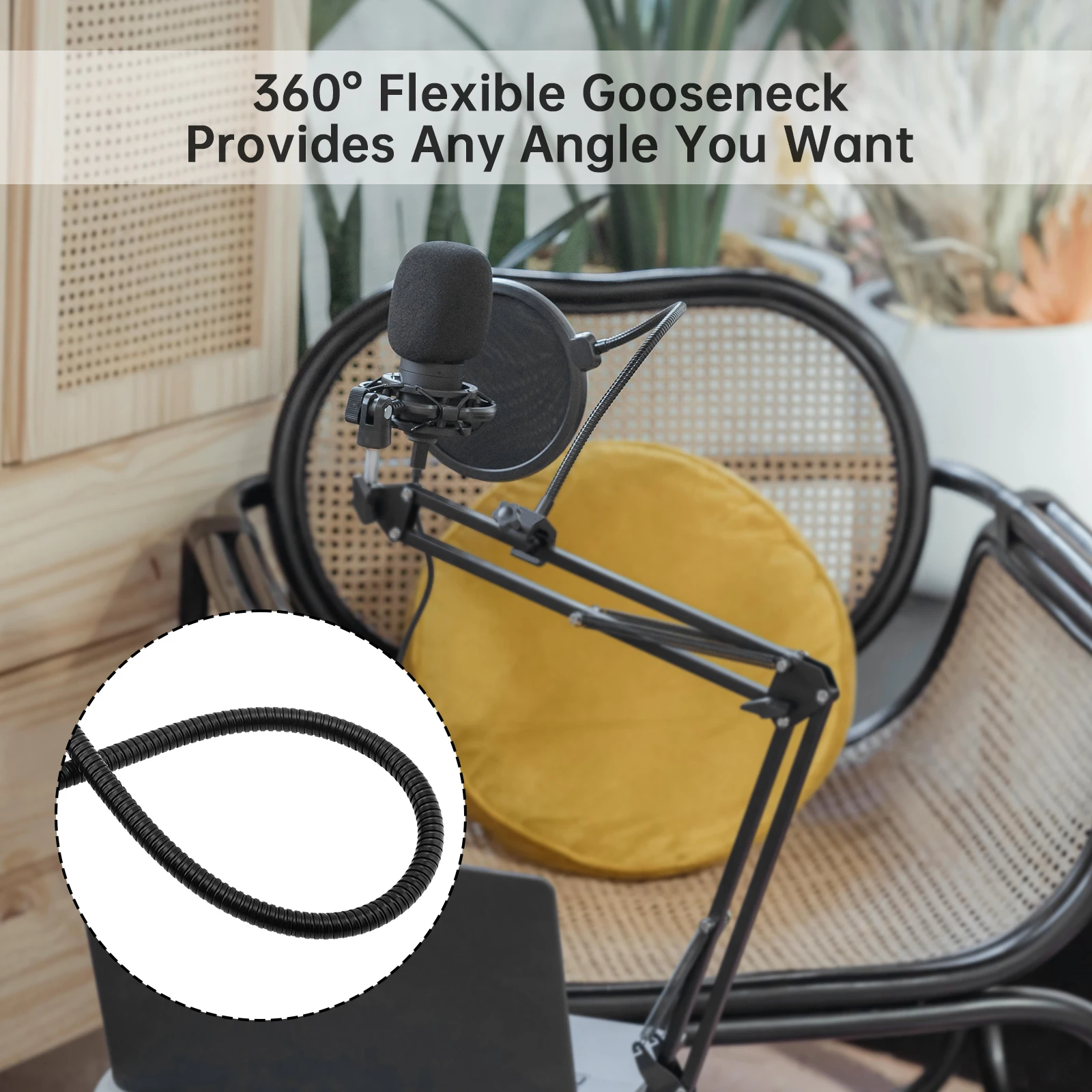 二層スタジオマイク,フレキシブルウィンドスクリーン,サウンドフィルター,マイクシールド,スピーカー録音アクセサリー