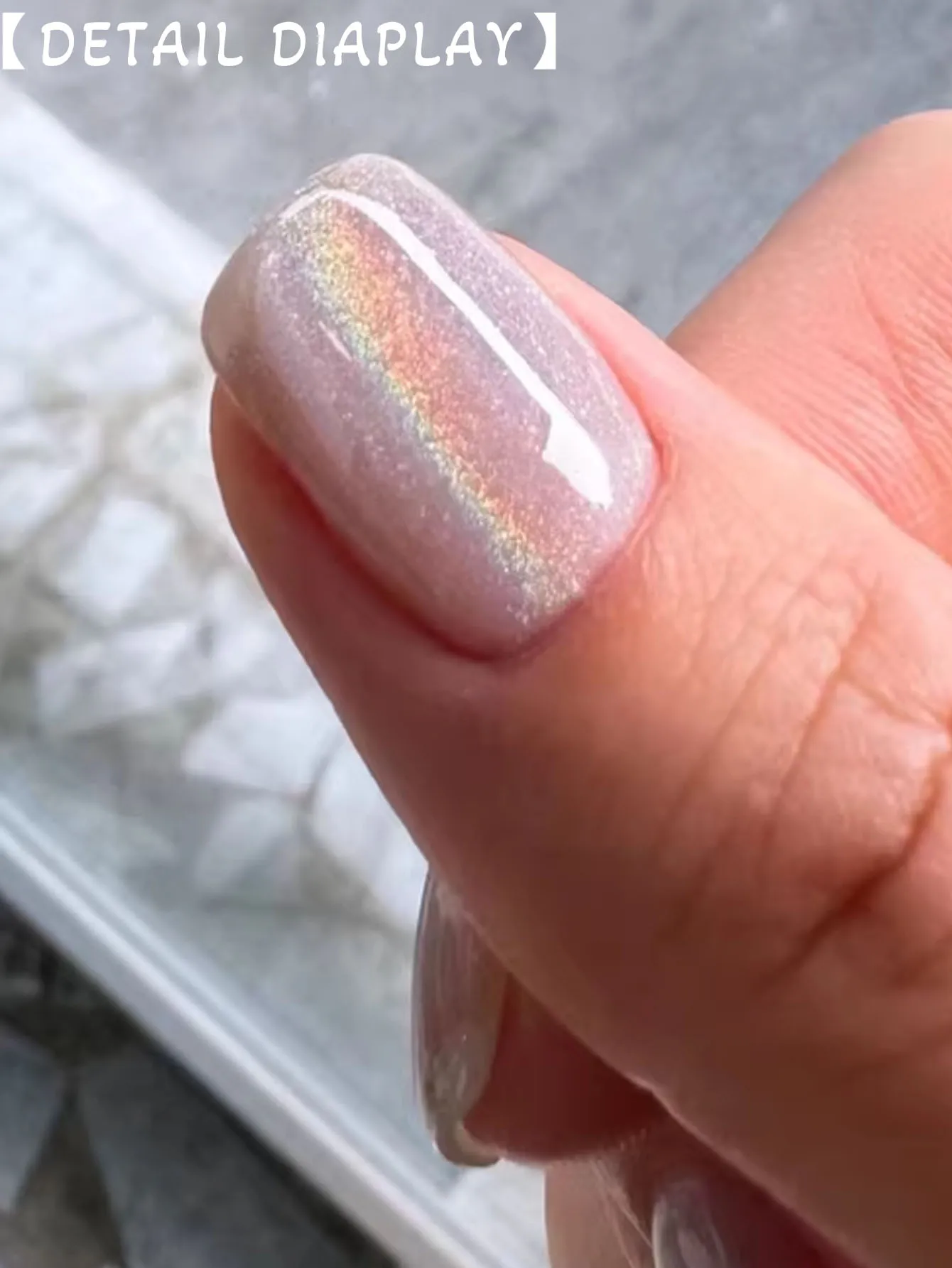MIANEL 12ML Honey Rainbow Aurora Cat Eye Gel Nail Polish White Glass Beads Nail Polish Nail Art Fantasy Gel Polish 1-6PCS