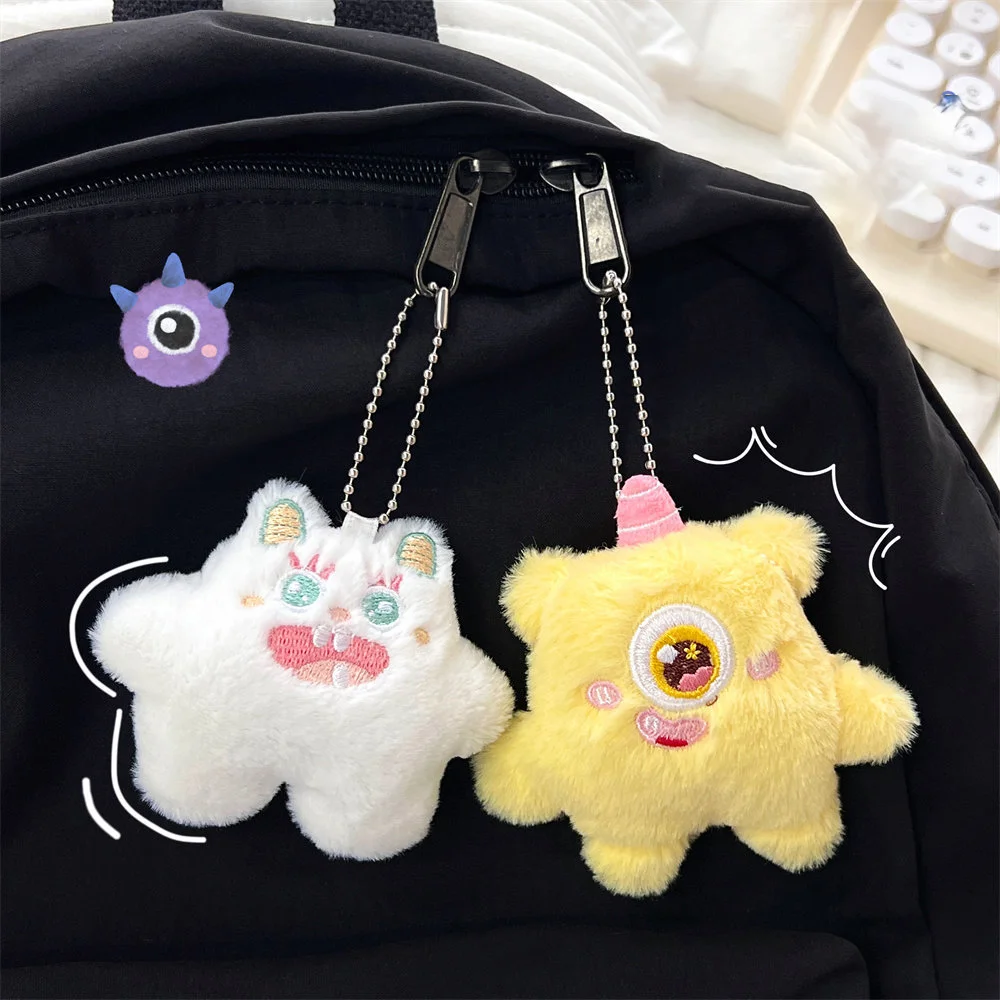 Colgante de muñeco monstruo de un ojo, llavero bonito, muñeco de peluche de dibujos animados, colgante para mochila