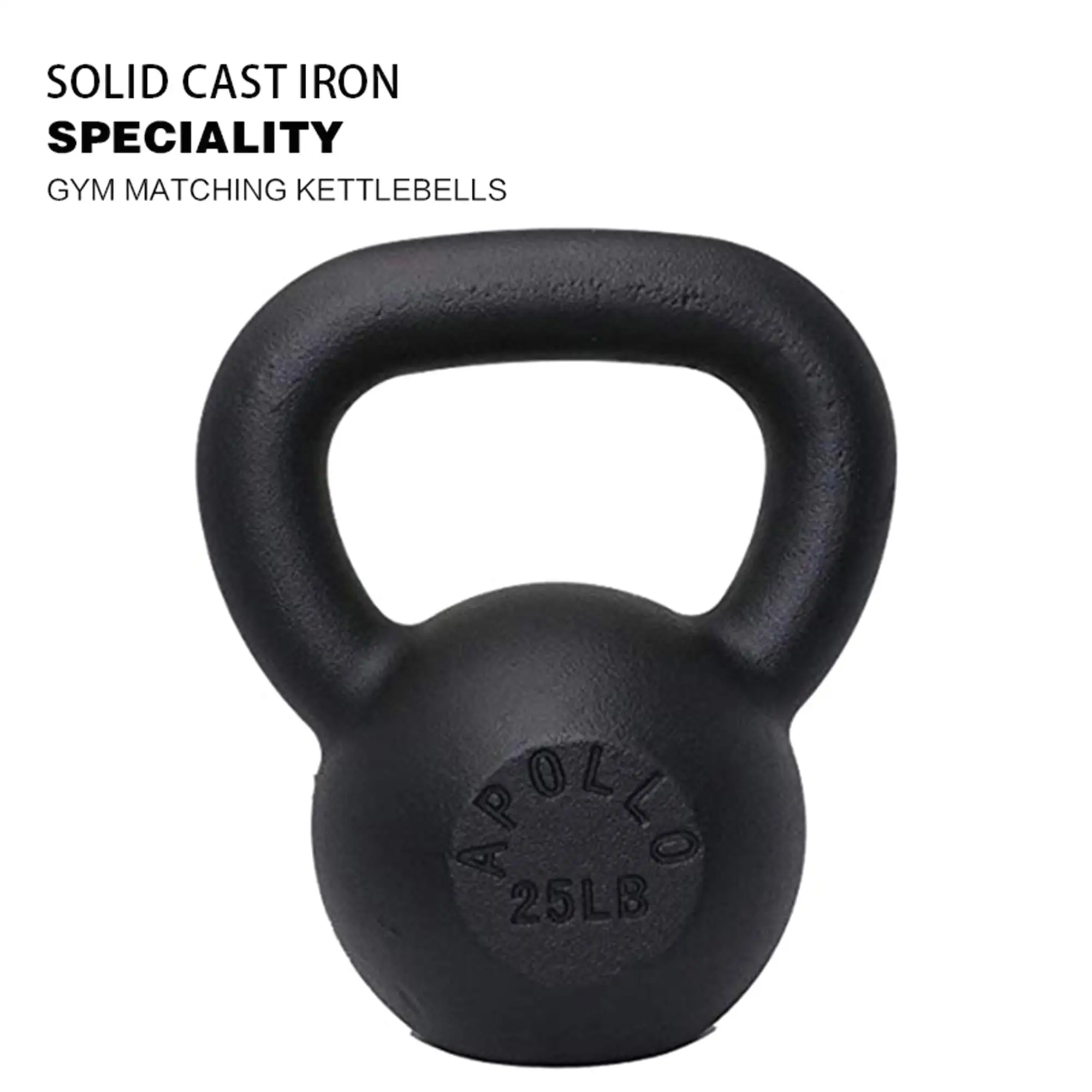 25LB Solid Cast Iron Kettlebell for strength Training & Muscle Building - Durable Fitness Weight