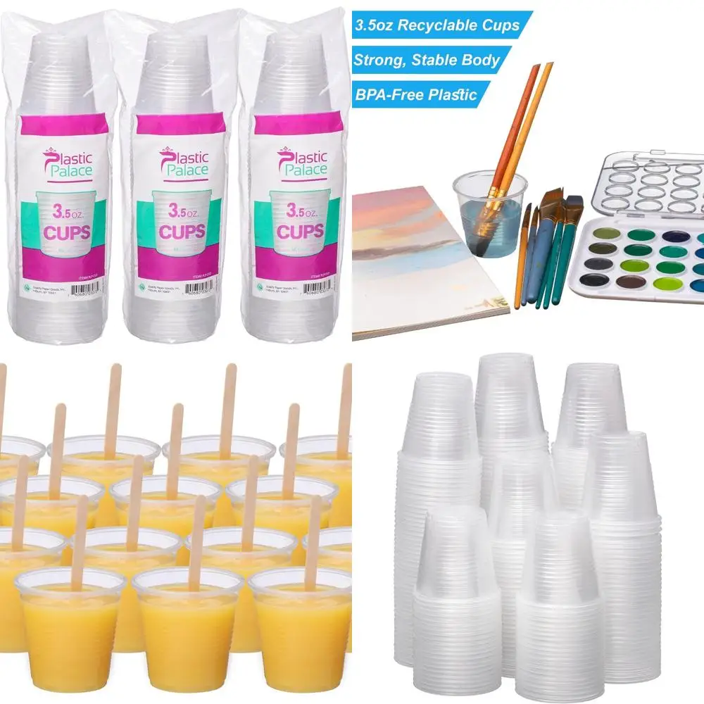 

Disposable Clear Plastic Cups 3.5 oz - Ideal for Drinks, Parties, and Events, Great for Kids, Bulk Pack of 2500