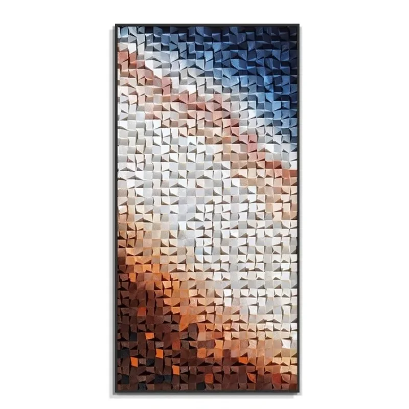 

Modern living room decorative painting vertical plate entrance installation art hanging painting