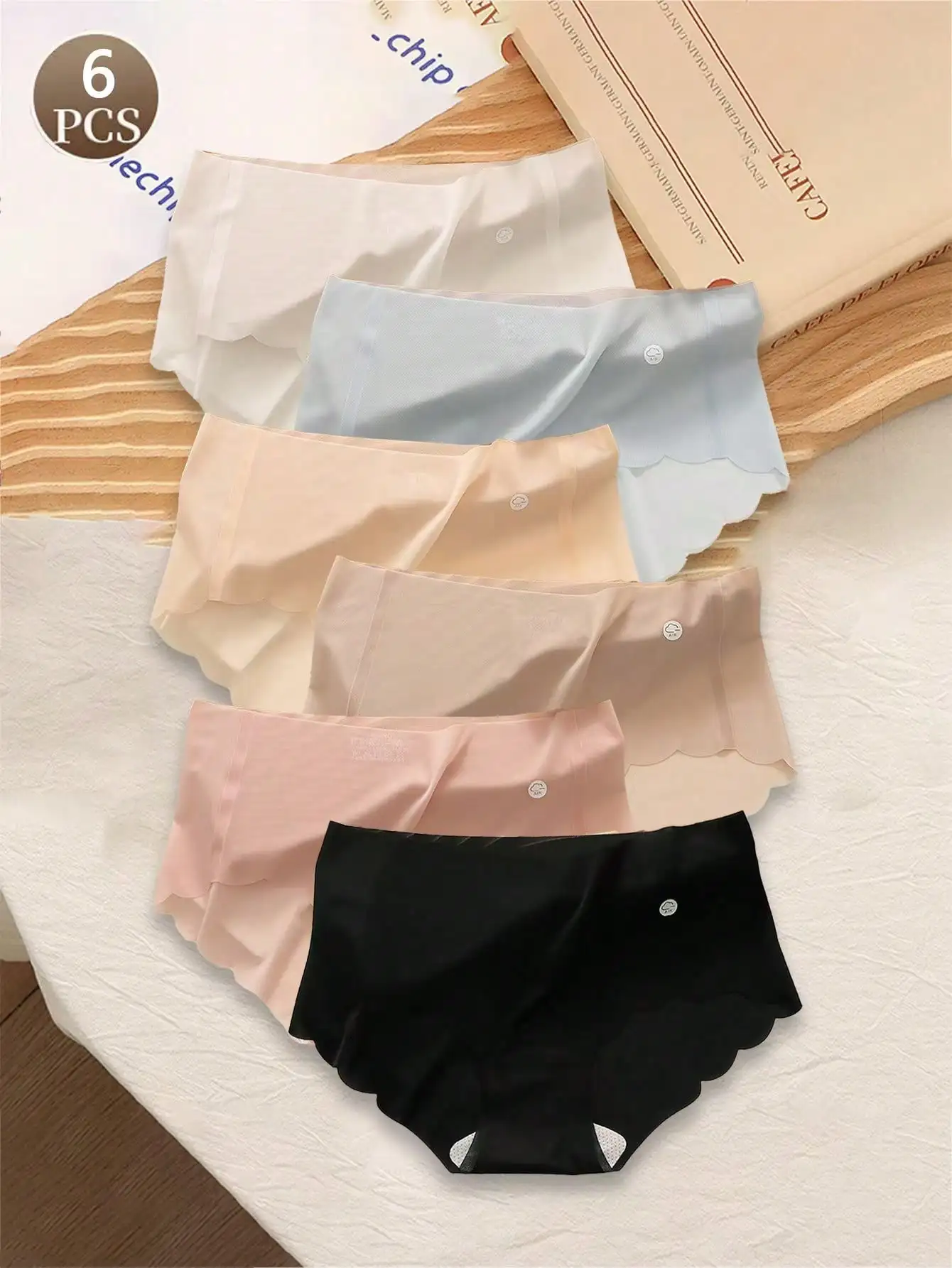 6PCS 얇은 여성 팬티 섹시한 레이스 팬티 소녀용 아이스 실크 편안한 삼각 팬티 여성용 편안한 란제리