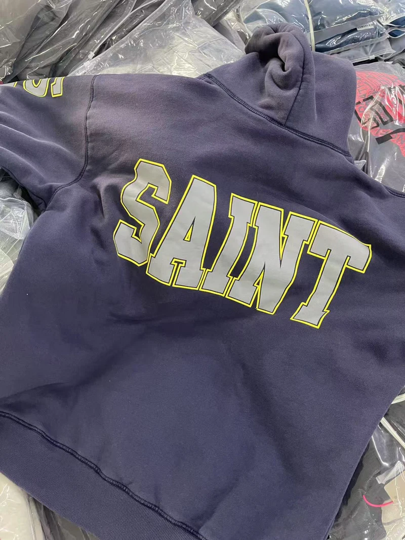 سانت هوديس الخريف الشتاء البحرية ميدالية إلكتروني طباعة فضفاضة عارضة المرأة الرجال مقنعين البلوز المتناثرة