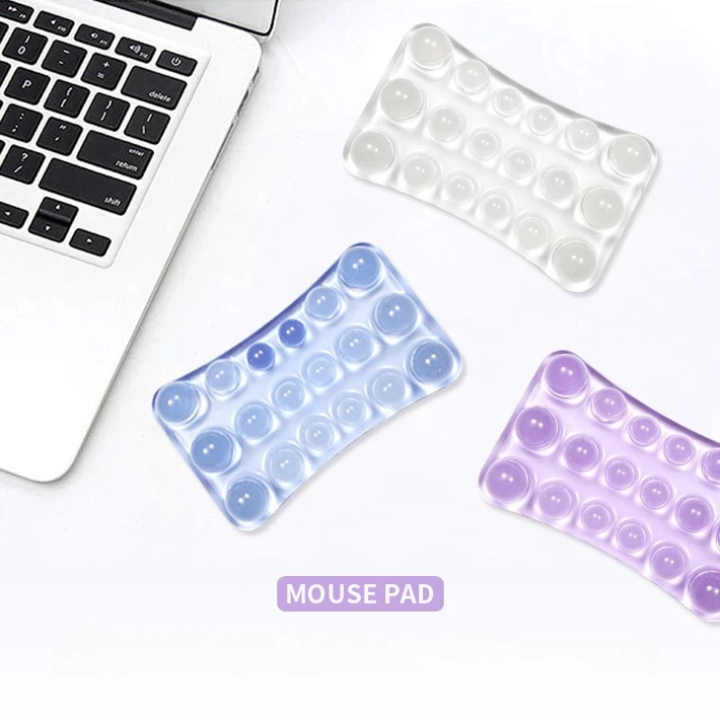 Silicone Transparent Gaming Mouse Pad Casaul Solid Color Mouese Pad for Home Office Ergonomic Wrist Support Non-slip Gear