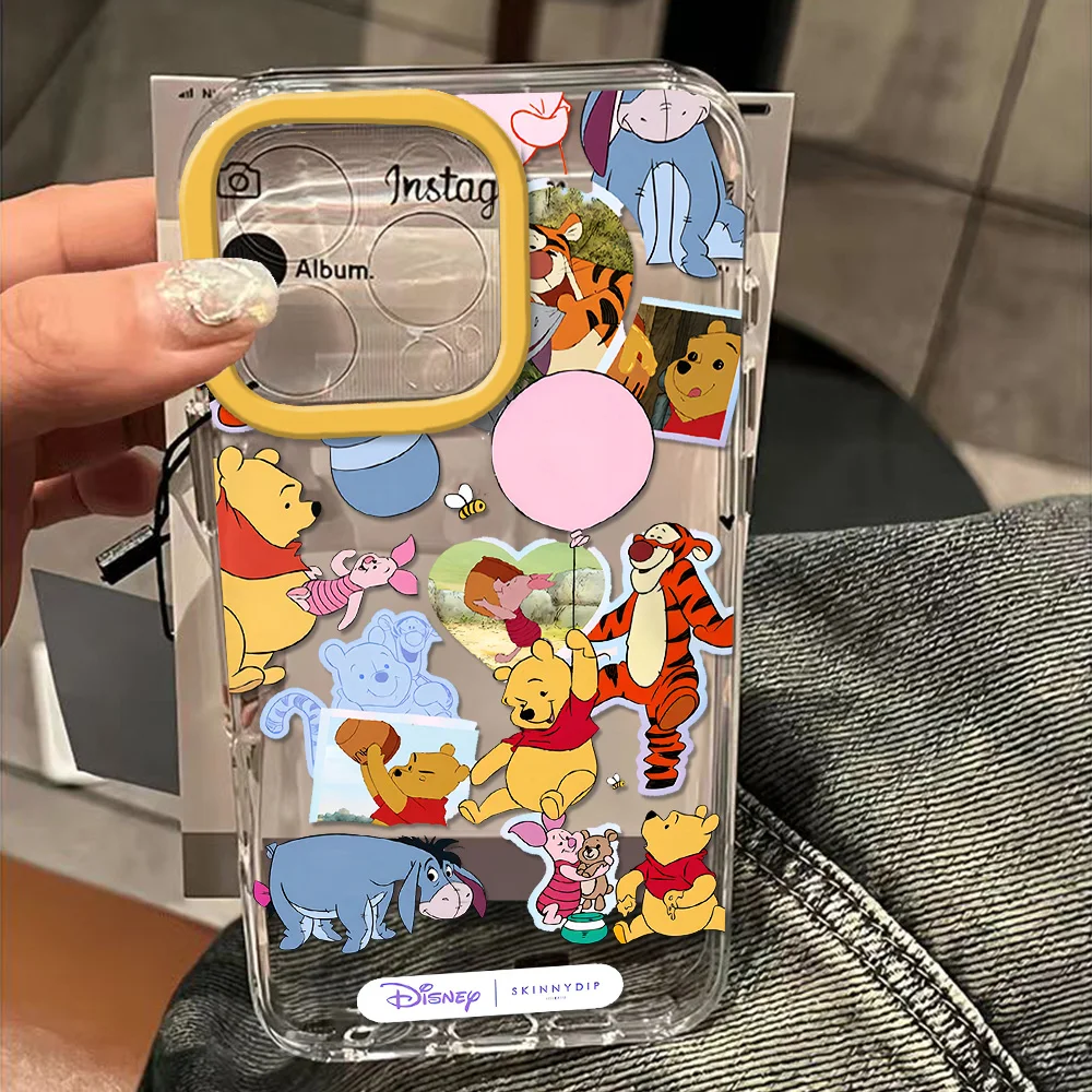 Winnie The Pooh Clear Space Phone Case for Samsung A12 A13 A15 A22 A23 A24 A25 A30 A53 A54 A55 A72 A73 5G Transparent Cover