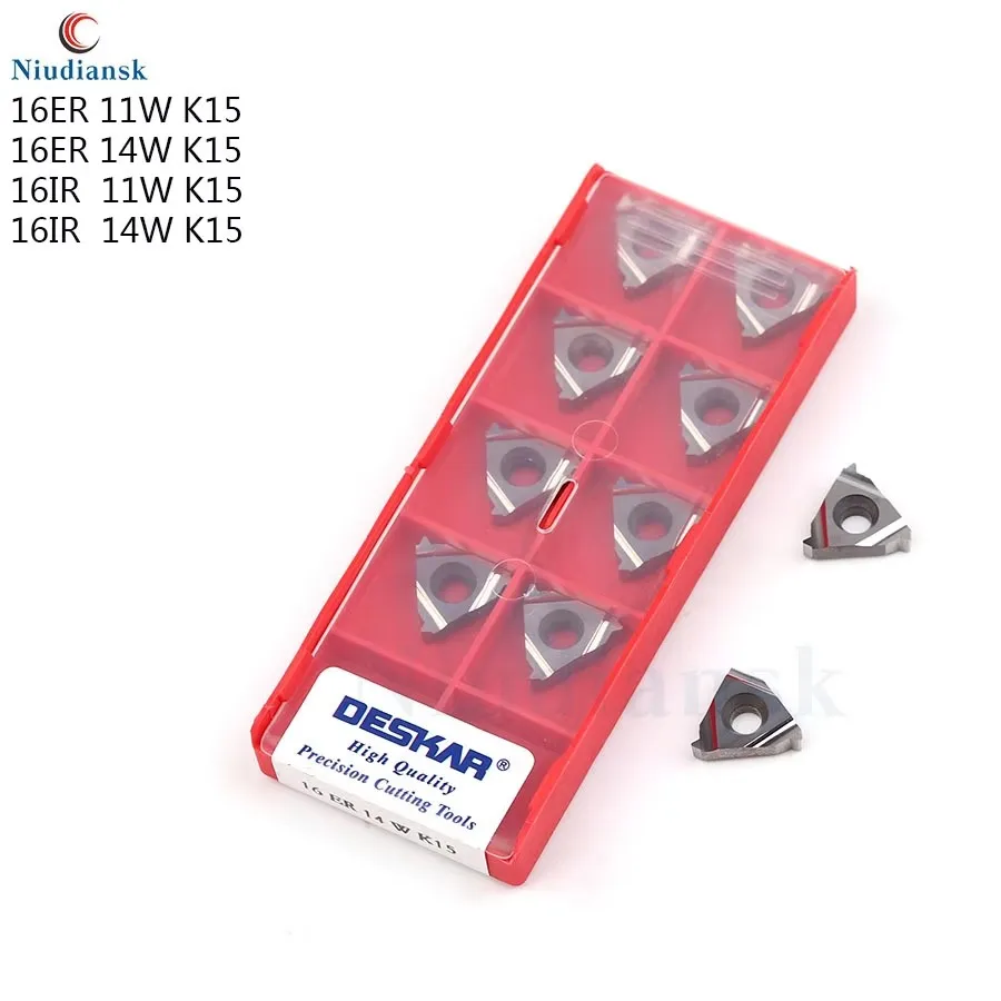 

16ER/IR DESKAR Numerical Control Lathe Internal And External Thread Inserts 16ER/IR 11W/14W K15​ Aluminum And Copper Processing