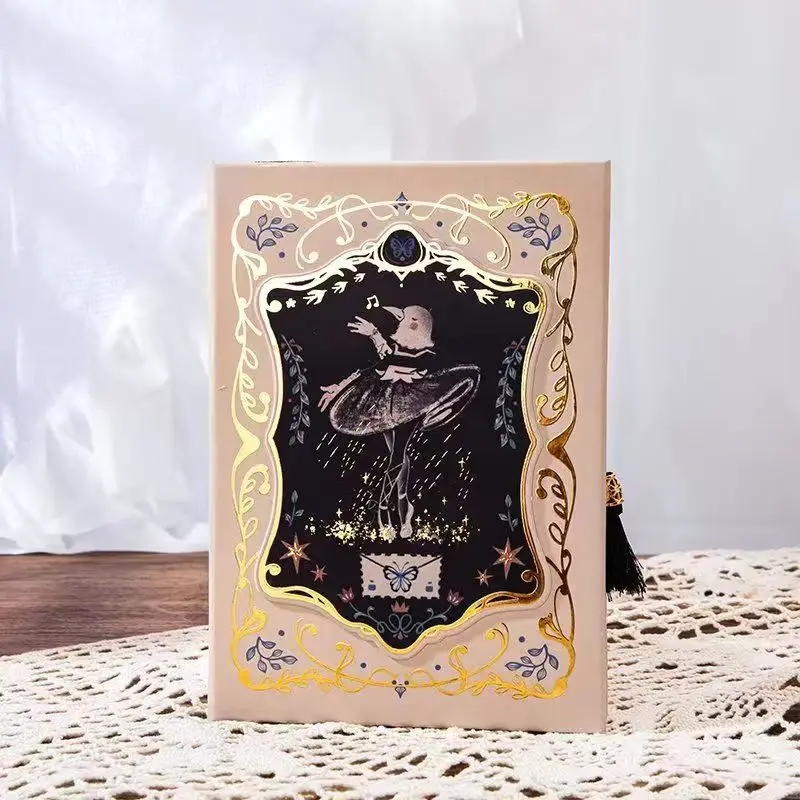 Retro Gothic Notebook Colorful Inner Pages Diary Exquisite Ledger Book For Girls Simple Ins Style Ledger Book Writing Supplies