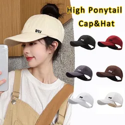 New Summer Women's High Ponytail Sun Hat Baseball Caps Sun Protection Female Sun Visor Cap Sports Running Hat with Ponytail Hole