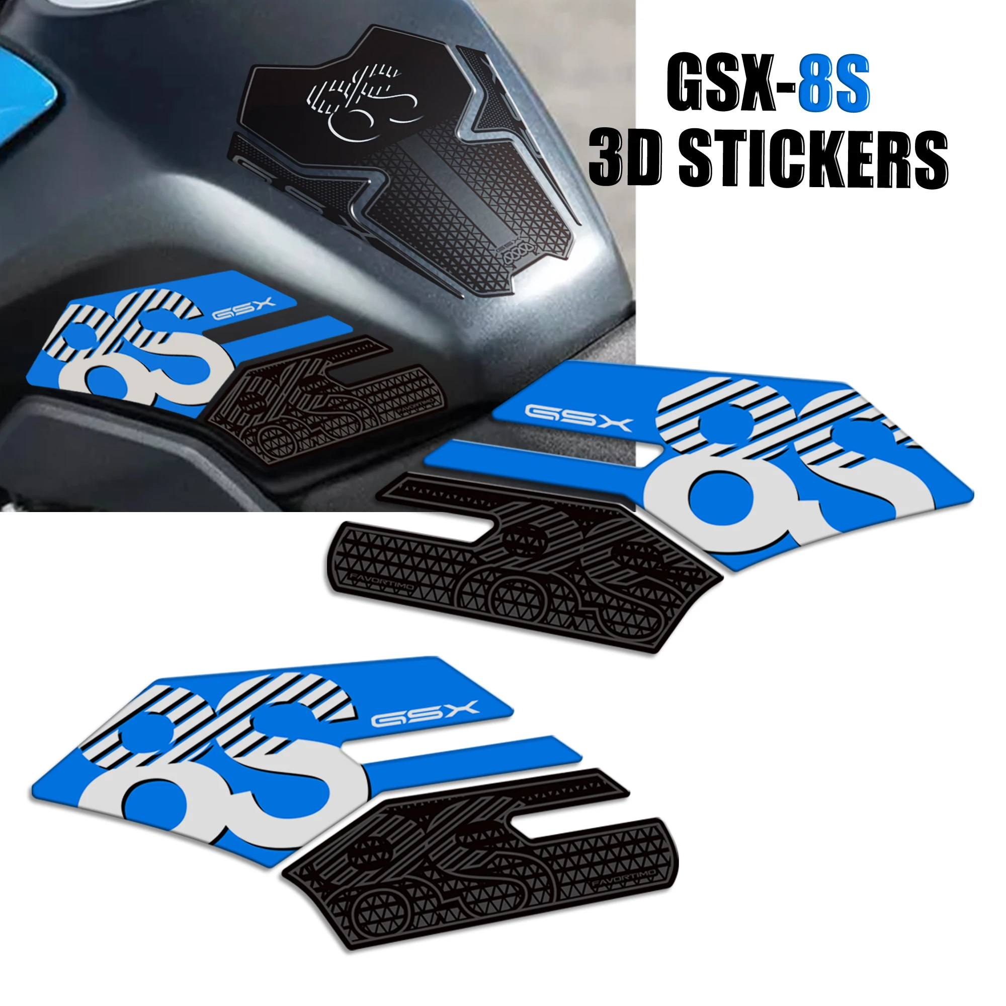 

GSX 8S GSX8S FOR Suzuki Protector Tank Pad Side Grips Gas Fuel Oil Kit Knee 3D Stickers Decals adhesive Fairing Fender 2023-2025