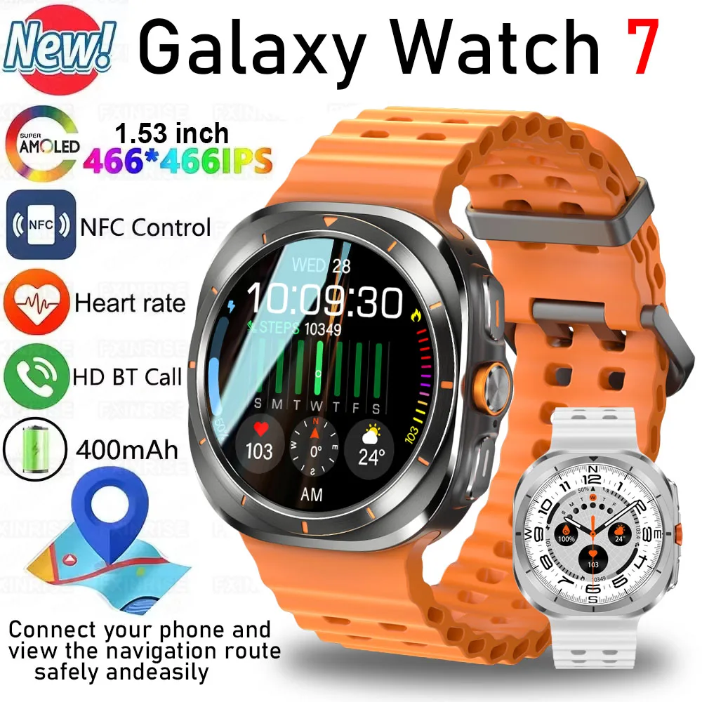 

2025 New For Samsung Galaxy Watch 7 Ultra GPS Track Smart Watch Men AMOLED Always Display Clock NFC Memory Smartwatches Women