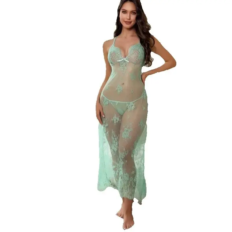 

Sexy Lingerie Mesh Strap Nightgown Lace Transparent Women's Nightgown Summer Dress Tight and Figure-hugging Skirt Sexy Dress