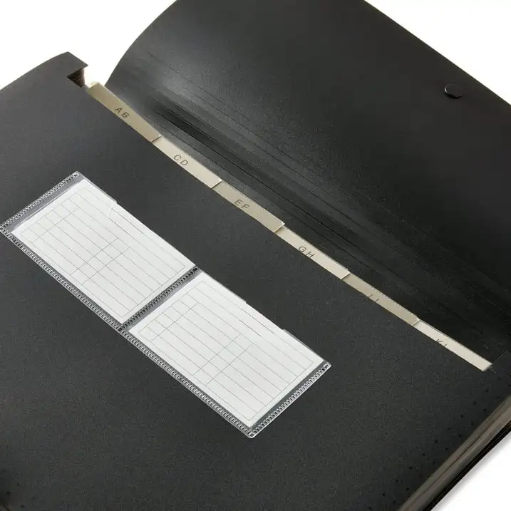 Pen+Gear 24-Pocket Poly Expanding File Organizer, Black File Folders, 10.16", New Freestanding