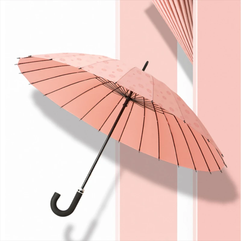 Sakura Automatic Luxury Umbrella Long Handle Elegant Summer Walking Stick Umbrella Large High Quality Guarda Chuva Rain Gear