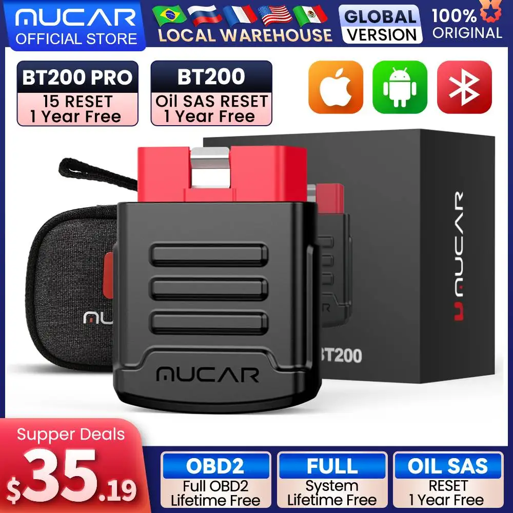 MUCAR BT200 Automotive Diagnostic Tools Obd 2 Bluetooth Wifi Scanner for All Cars Auto Obd2 Tester