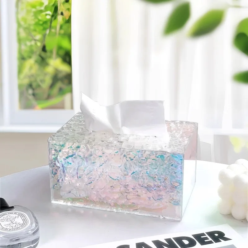 

Colorful Acrylic Tissue Box Napkin Drawer Design Storage Organizer Living Room Home Office Decoration