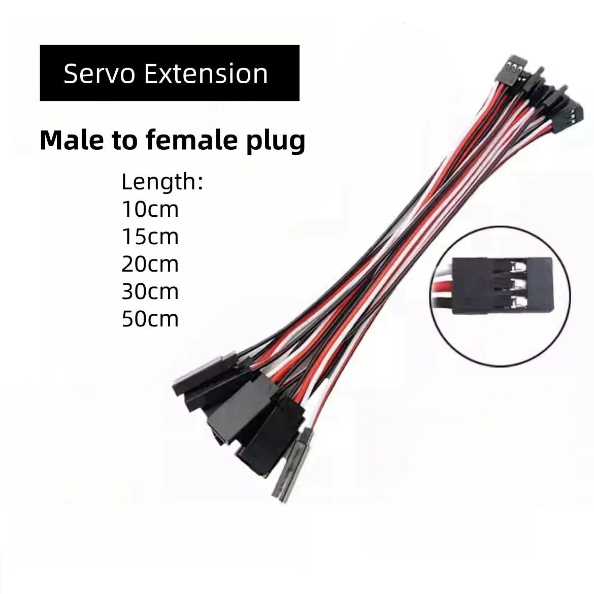 Servo Extension Cable 30 Core JR FUTABA Male-to-female Plug Length 10cm 15cm 20cm 30cm 50cm