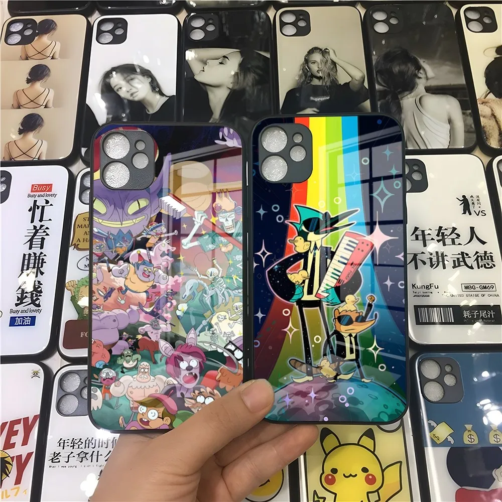 R-Regular-S-Show Cartoon Phone Case For IPhone 15 14 Pro 11 13 12 Mini XS XR Max 6 8 7 Plus SE Glass Luxury Design Cove