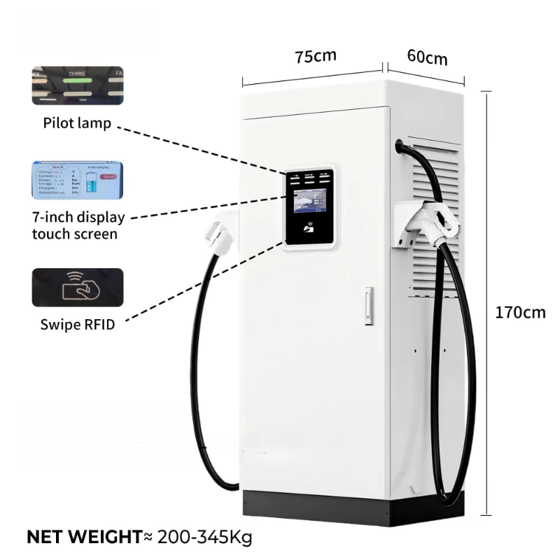 120kW DC Fast Charging Station CCS2 Dual Gun Floor Mounted EV Charger Smart APP 4G WiFi RFID OCPP 1.6J IP55 Fleet charging Pile