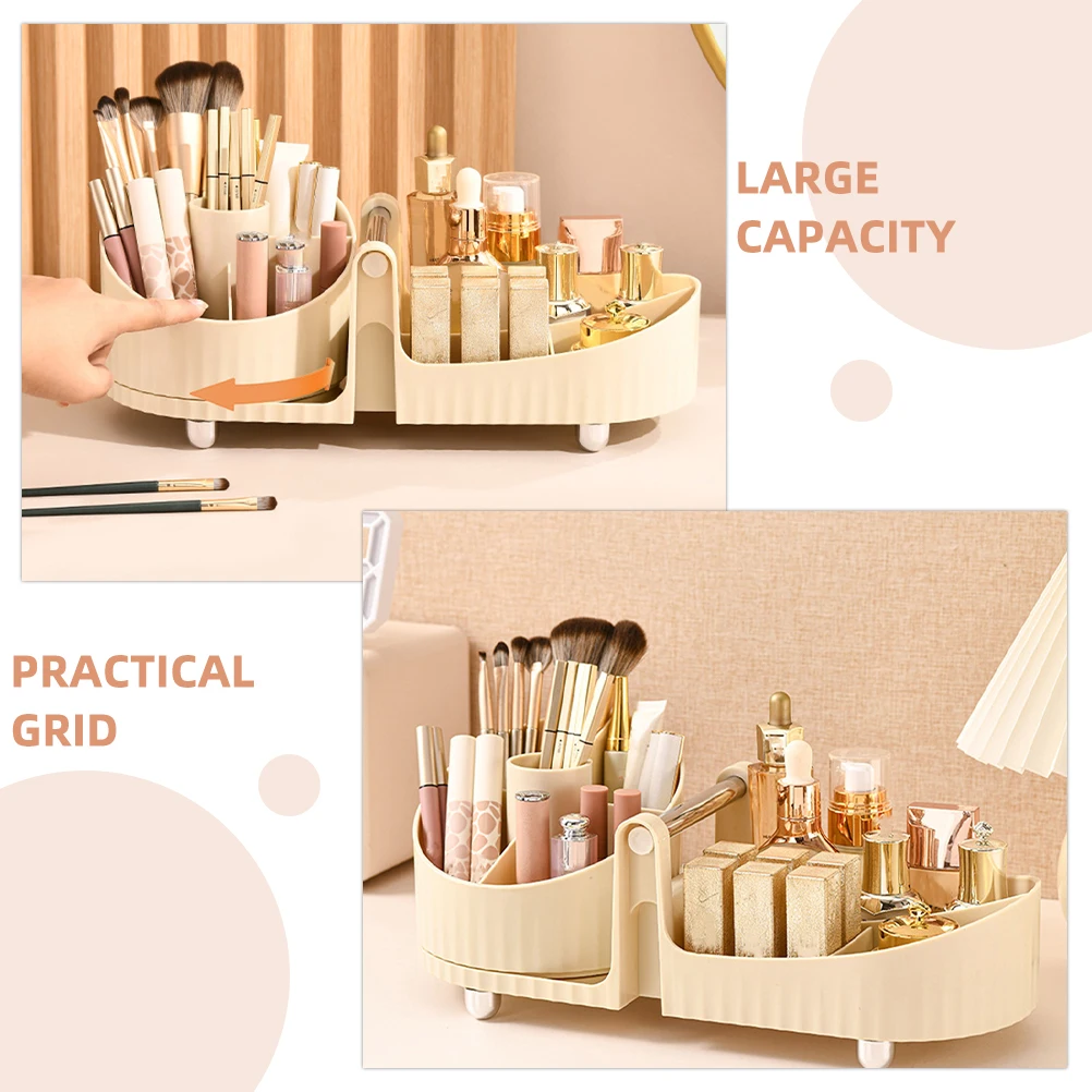 

Makeup Organizer Desktop Storage Rack Skincare Brush Holder Compartment Lipstick Case Bathroom Vanity Organizer