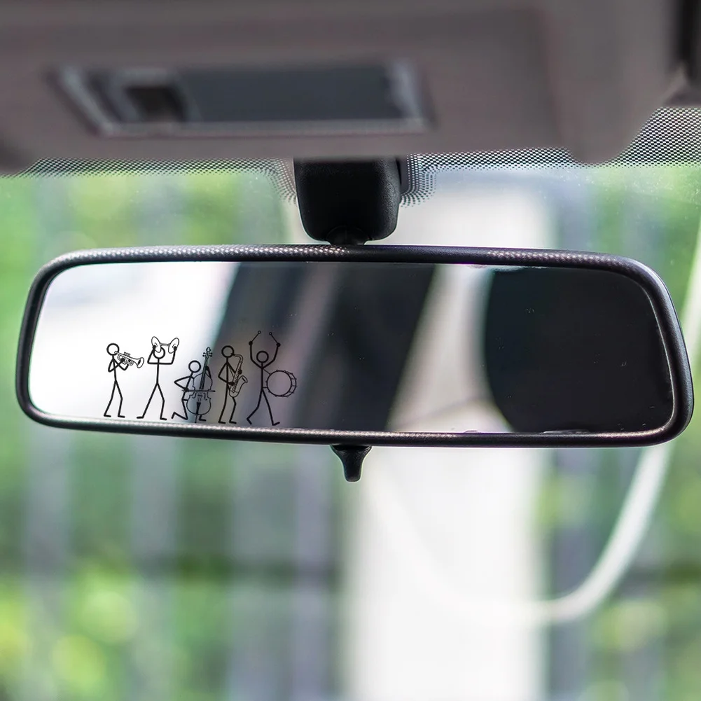 Interior Auto Decoration Car Rearview Mirror Decal For Daily Driving Self-adhesive Backing Flexible Pvc Material