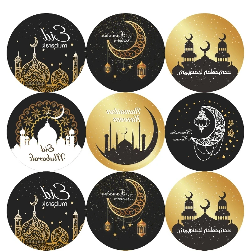 Islamico musulmano Eid Al Fitr adesivi decorativi forniture Decorative Ramadan EID Mubarak etichetta regalo adesivi sigillanti 60/120 pezzi