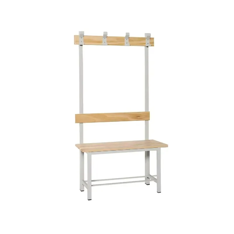 Galvanized Steel Frame Solid Wood Modern Durable Eco Friendly Hanging Coat Rack Locker for Bathroom Hotel Changing