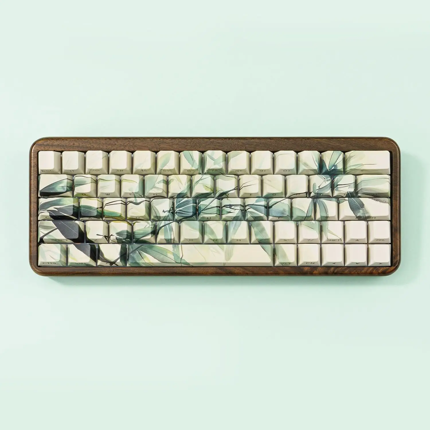 

Bamboo leaf keycaps Original side engraved transparent keyboard caps Suitable for Wooting and other mechanical keyboards Persona