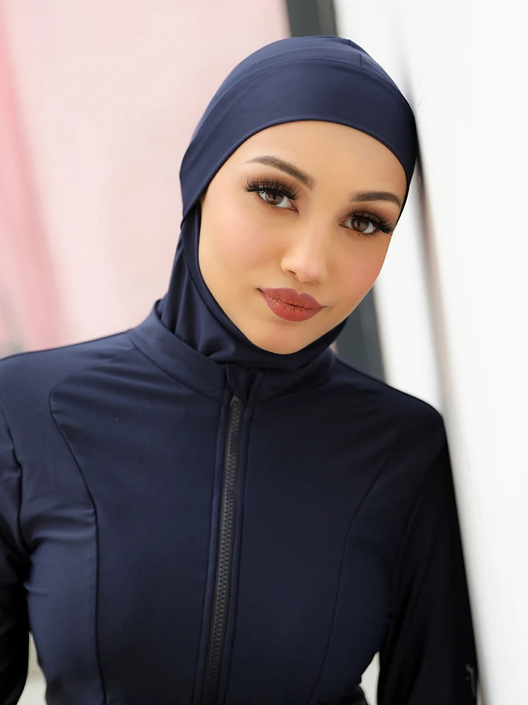 Moslim Effen Zwemmen Hijab Dames Zomer Strand Instant Tulband Cap, Sneldrogend