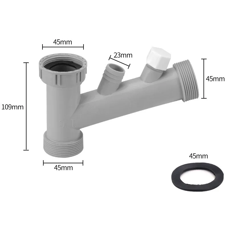 Waschbecken Abflussrohr Adapter Y-förmige Becken Kanalisation Zweig Stecker Überlauf Rohr Gewinde Schlauch Joint für Küche Bad Zubehör