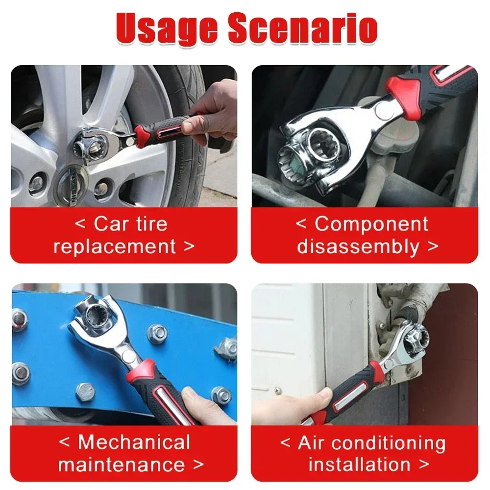 Ferramentas Manuais, 52 em 1, Rotação de 360 Graus, Catraca, Parafusos Rígidos, Manga, Reparação De Carro Universal, Chave De Móveis