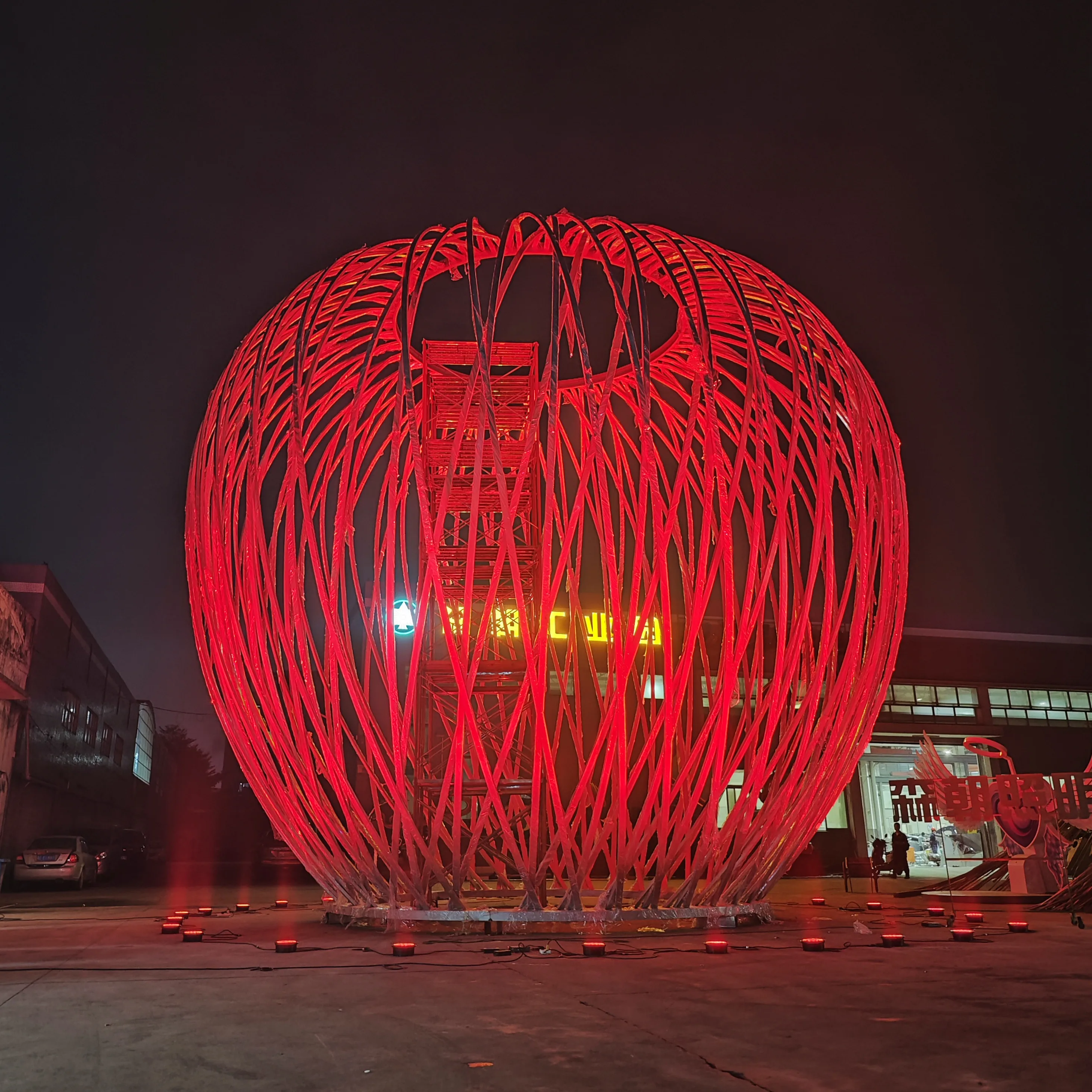 Stainless Steel Outdoor Decorative Garden Motif Street Light RGB Landscape Cage Light