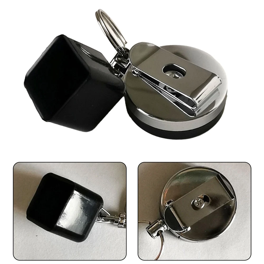 Billiard Chalk Holder Keychain Telescoping Retractable Rope Clip Pool Cue Chalk Holder 25x23mm Chalk Cap Protective Chalk Case
