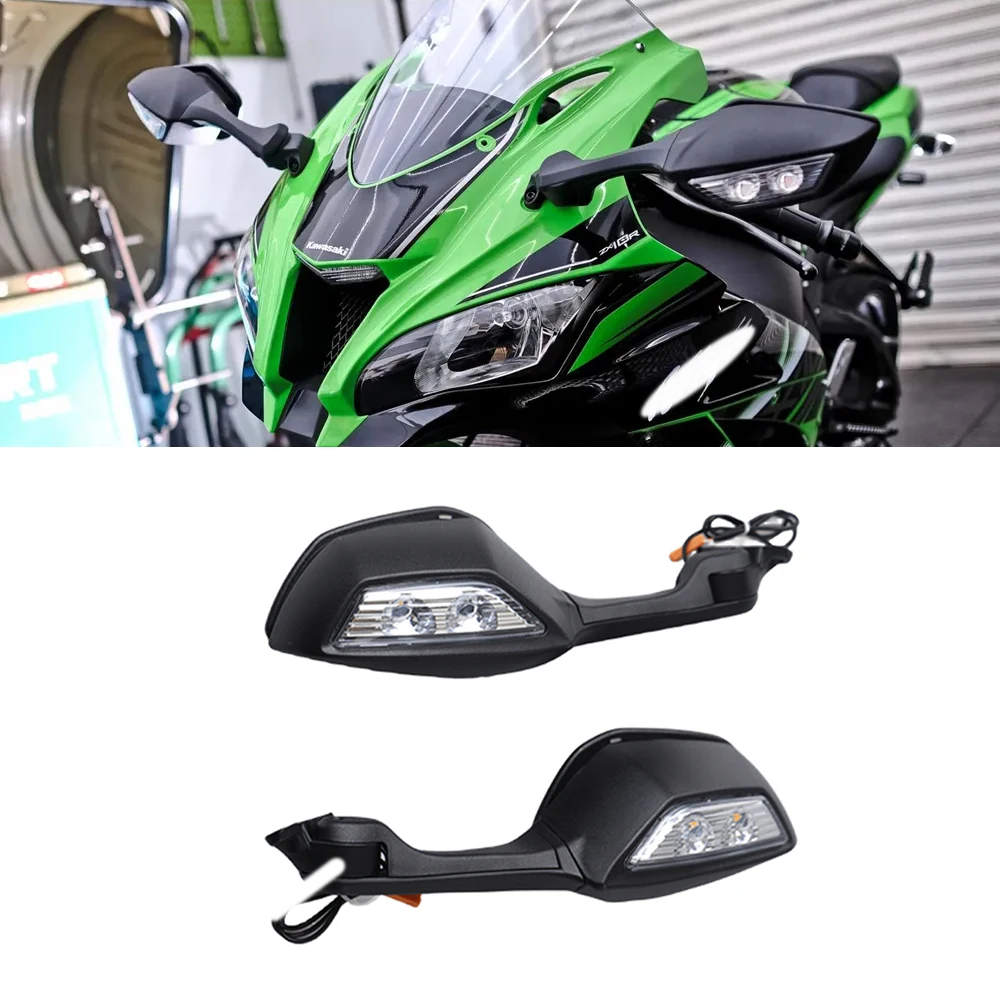 

Motorcycle Rearview Rear View Side Mirrors With LED Turn Signal Lamp For Kawasaki ZX10R ZX10 ZX 10 R 2011 2012 2013 2014 2015