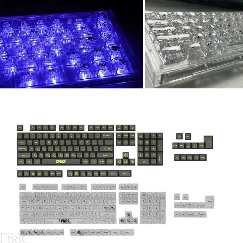 F68C RGB KEYCAP SET MDA ملفات تعريف CRYSTAL