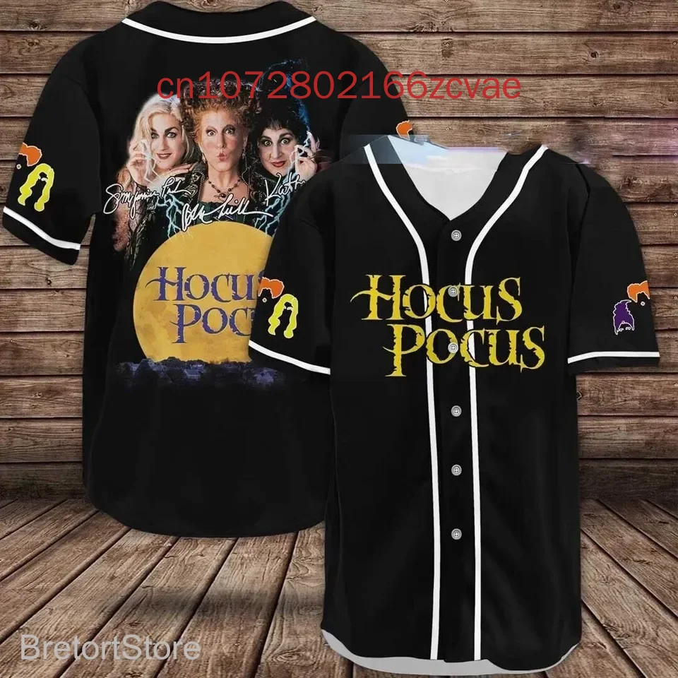 New Disney Hocus Pocus Baseball Jersey Custom Streetwear Fashion Summer Men\'s And Women\'s Short Sleeve Baseball shirt