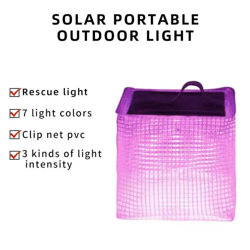 Portable Solar Powered Woven Fabric Creative Outdoor Camping Light Multifunctional Folding Rescue Signal Light