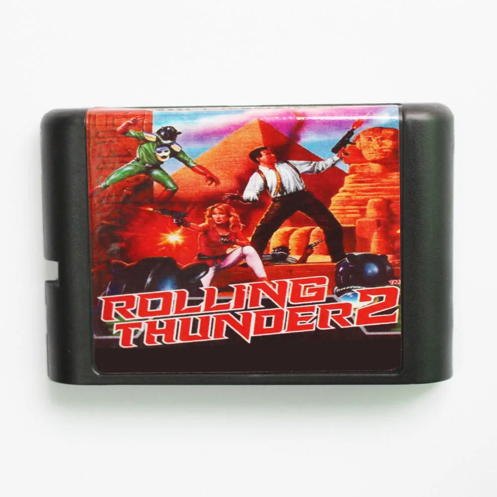 Cartão de jogo Rolling Thunder 2 16bit MD para consoles Sega MegaDrive Genesis de 16 bits