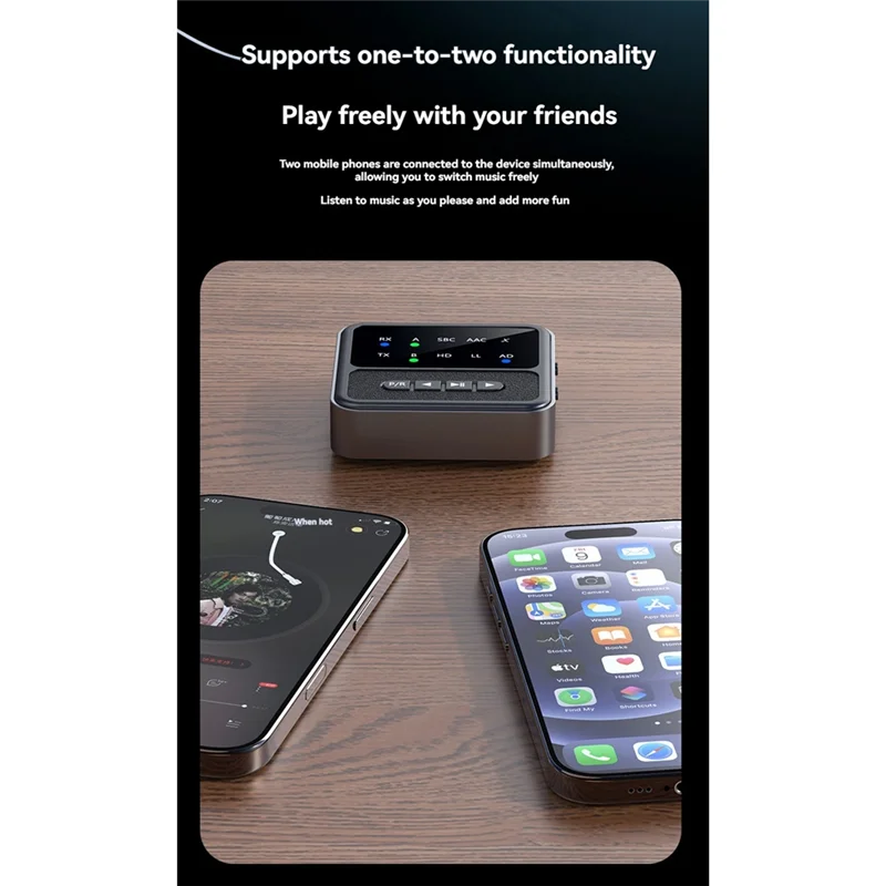 【Подержанные предложения】Bluetooth 5.4 QCCV аудиоприемник-передатчик 3,5 мм AUX, микрофон беспроводной стерео адаптер для наушников ТВ ПК автомобильный динамик